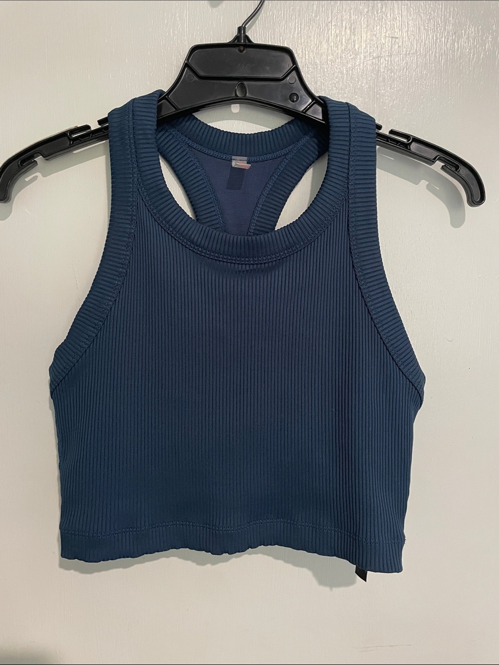 NWOT! Free People Navy Ribbed Racerback Crop